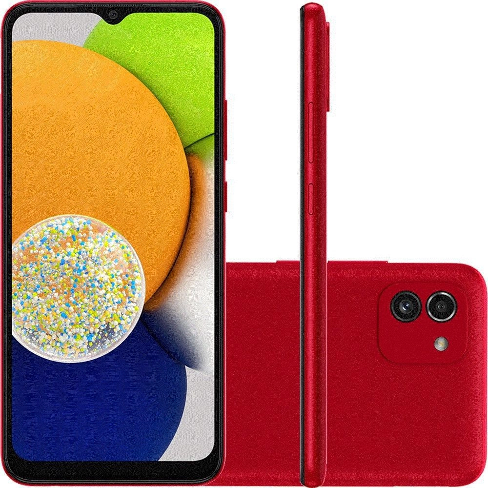 Smartphone Galaxy A03 64GB 4G Wi-Fi Tela 6.5'' Dual Chip 4GB RAM Câmera Dupla + Selfie 5MP - Vermelho - Imagem 2
